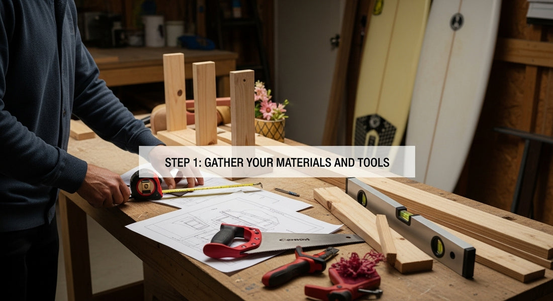 surfboard rack tools assembly