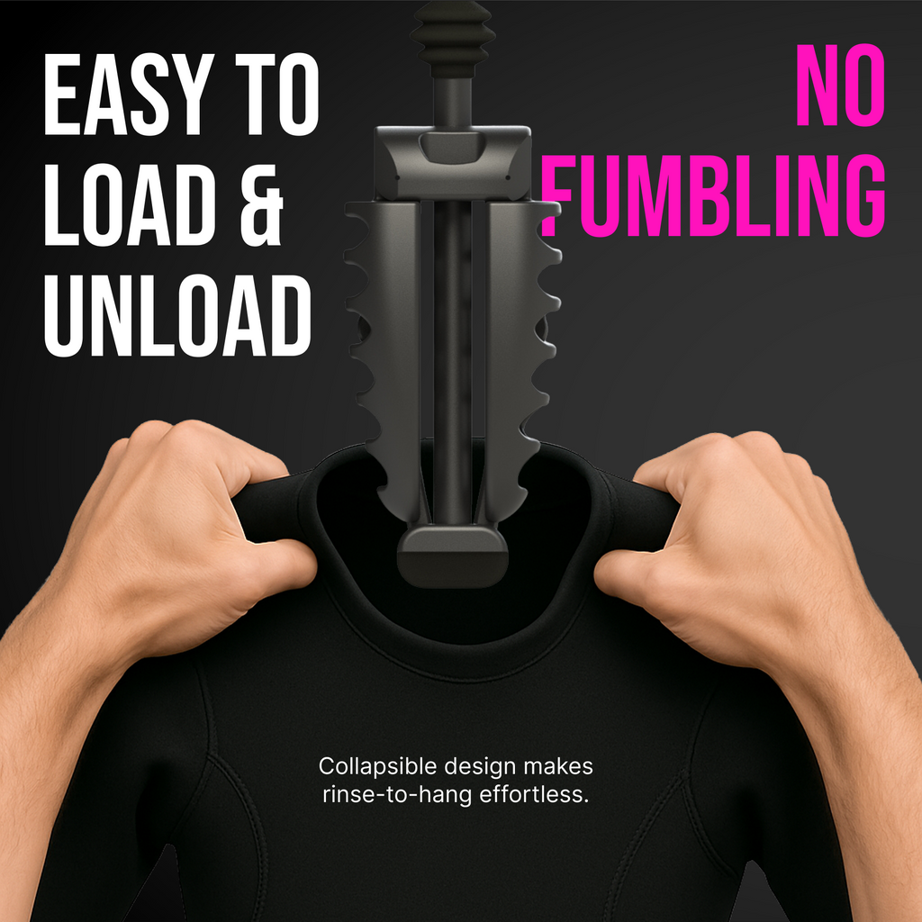 Heavy Duty Wetsuit Hanger + Booties & Gloves Drying Attachment Kit